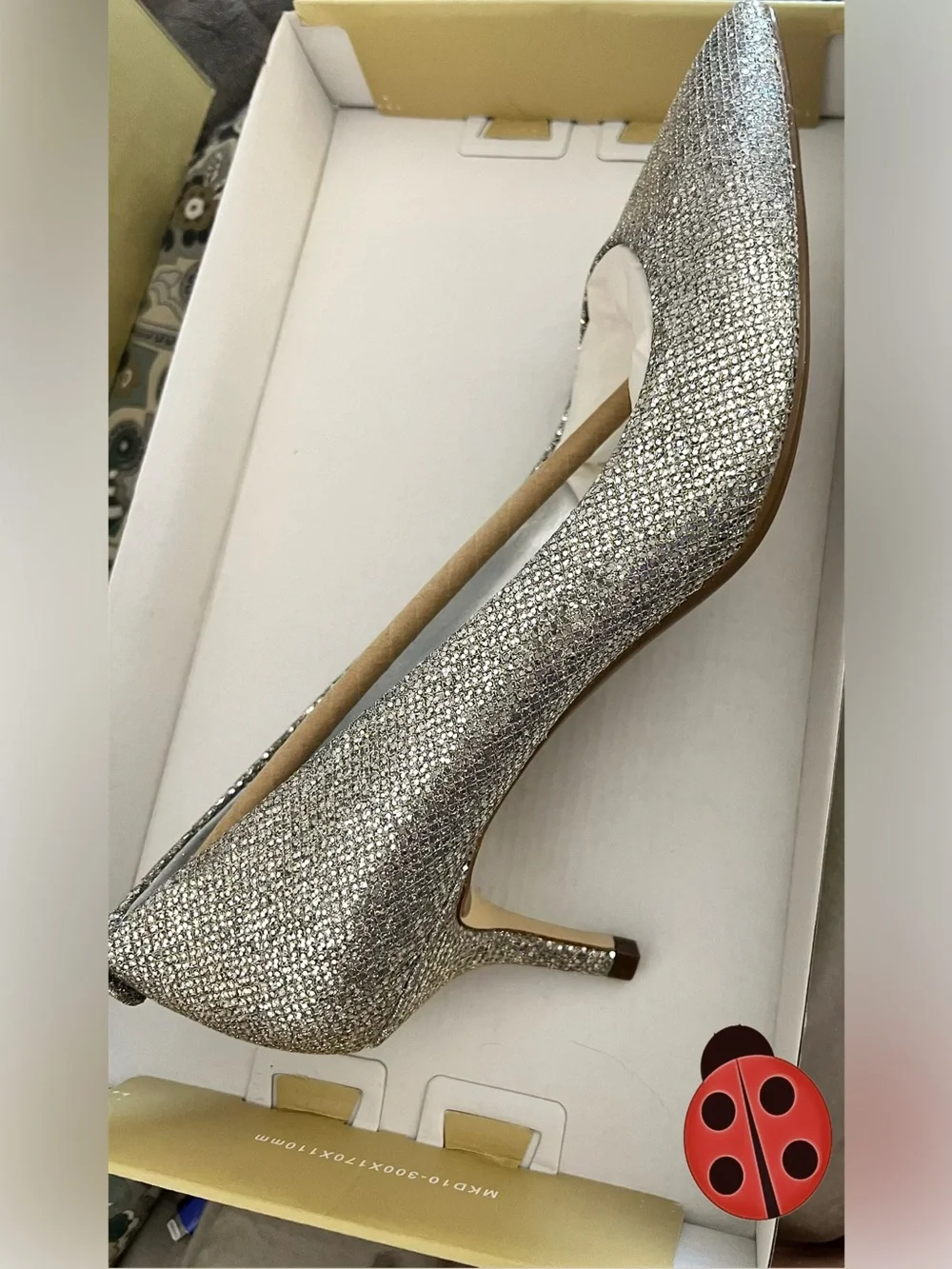 Silver Glitter Pointed Toe Kitten - Michael Kors 8.5 NWB
